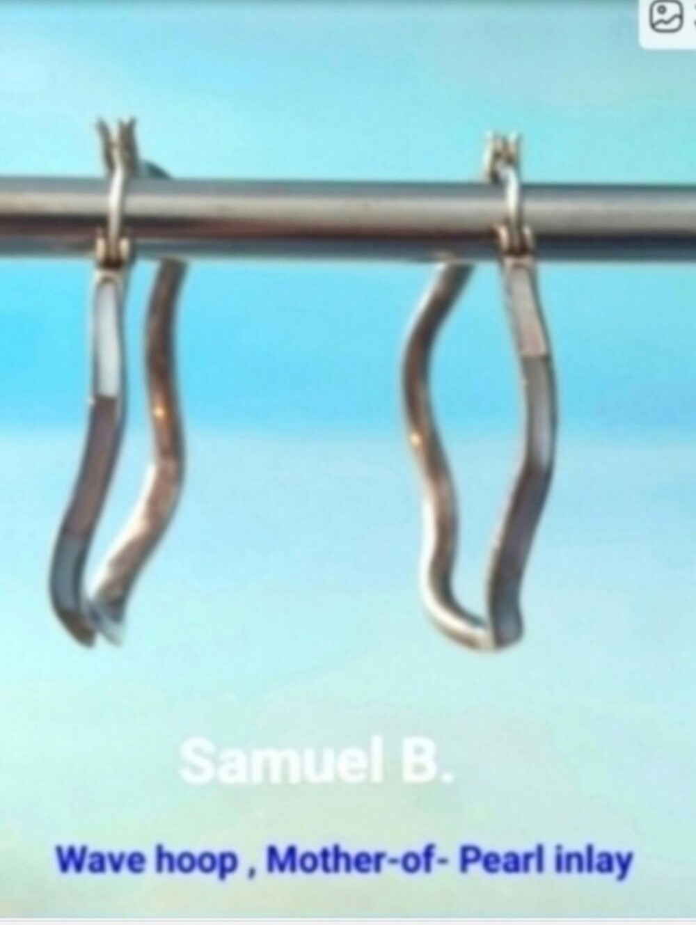 Wave Hoops Samuel B. Sterling Silver Wavy Hoop Earrings in Aqua PouchWavy hoop